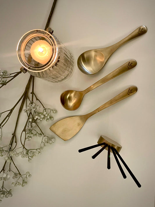 Kansa Serving Spoon Set - 3 Pc