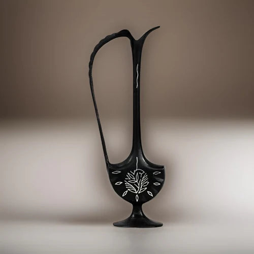 Bidri Silver Inlay Long Neck Vase | Bidri Work | Bidri Art